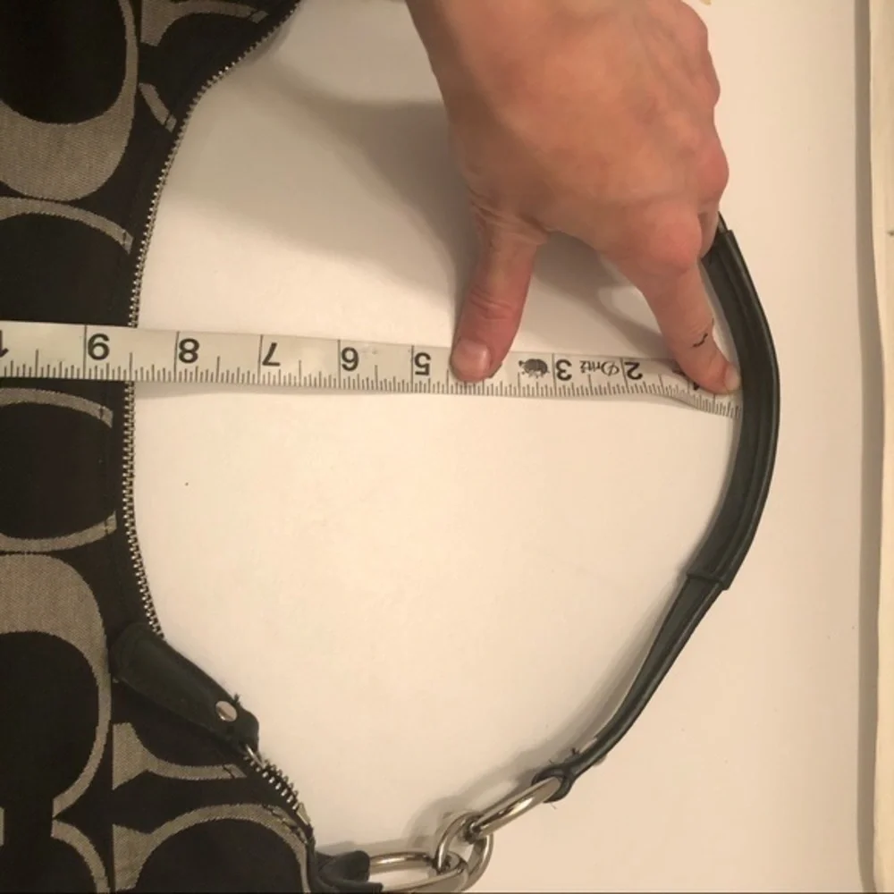 Coach Kirsten signature c black gray hobo bag
